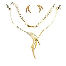 Gold plated Quality Necklace Beautiful Design Necklace With Earring For Woman FREE GIFT BOX.