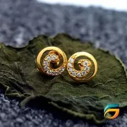 Gold Plated Derana Earrings For Ladies With White Stone Fashion Stylish Rich Look Earring For Women.