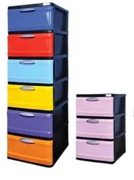 Plastic 6 in 1 Drawer Cupboard