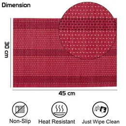 HOKIPO® Heat Resistant Placemats Set of 4 Dining Table Mats, 45x30 cm,(AR1664)