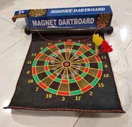 Magnetic Dartboard (Medium) 4 Reversible Darts Rolling Two Sided Bullseye Game Magnetic Safety Dart Board Kids Family Leisure Sports