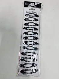 12pcs/Set Classic Black Metal Snap Hair Clips No Slip Water Drop Hair Pins