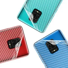 Carbon Fiber Clear Slim Transparent For Mi Redmi 9 9A 9C 9T Note 9 9s 9 Pro Redmi 10 10A 10C Note 10s 10 Pro Mobile Phone Back Skin Rear Protective St