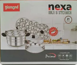 Idly pot with steamer 21pcs 3pcs Idly plate 1pcs mini idly plate  1pcs steamer & Idiyappam plate