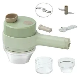 4 in 1 Electric Portable Rechargeable Handheld Cooking Hammer Multifunction Vegetable Cutter Set Food Chopper