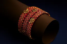 Elegant Traditional Kundan Bangles for Women – Red & Gold Design (4pcs)