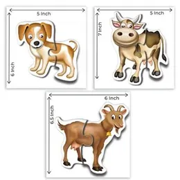 Toykraft Animal Puzzles for Kids: 2-Piece Set, Ideal Toddler Puzzles for 18 Months and Up, My First Farm Puzzles - Perfect Toys for 3-Year-Olds and En