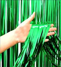 Birthday Green Foil Curtain Fringe Party Backdrops Balloon