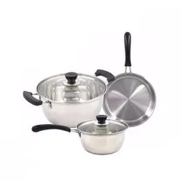 3 Pcs Cookware Set Stainless Steel