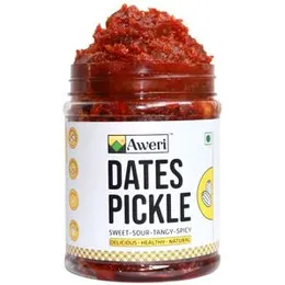 Aweri Dates Pickle (200g): Khajoor Ka Achaar | 100% Natural Homemade, Tasty, Healthy, Unique Pickle | Low Salt Less Oil | No Preservatives No Vinegar