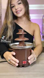 2025 Electric 3-Layer Chocolate & Cheese Fondue Fountain Machine – 10oz Capacity with Auto-Off Feature – Multi-Tier Melting Fountain for Chocolate, Ch