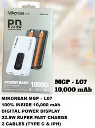 Power bank 10000mah high performance mikorean mobile energy storage battery capacity display