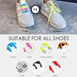 06 pcs Lazy Tying-Free Elastic Shoelaces, Laces Special No Tie Rubber, for Kids and Adults, Elastic Shoelaces for Sneakers (color)