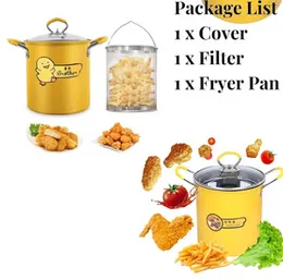 Home Mini Fryer with Strainer Basket 2L Stainless Steel Deep Fryer
