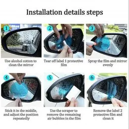 Bowiemall 2 Pcs Car Rearview Mirror Film Rainproof Waterproof Mirror Film Anti Fog Nano Coating Car Film for Car Mirrors