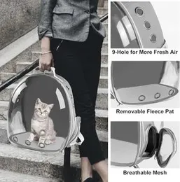 Cat Carrier Bags Pet Carriers Small Dog Cat Backpack Oxford Cloth Acrylic Travel Space Capsule Cage