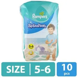 Pampers Splashers Disposable Swim Pants Size 5-6 10 pants.