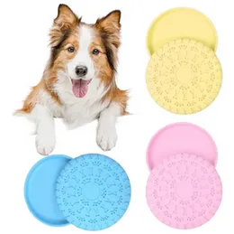 Dog Toy Disk Dog Flying Disc Rubber Round Soft Lightweight Bite-Proof Flexible Disc Dog Toys Dog Teething Toy Puppy Flyer Textured