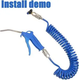 Air Blow Air Duster Blow Gun Kit with PTC Adaptor PU 5M Coiled Hose