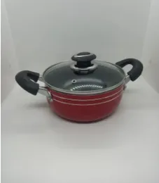 kadai pot deep nonstick cookware glass lid Glass lid kadai Deep frying pan Cooking pot with lid Modern kitchen cookware