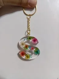 Natural Flowers Letter Key tag