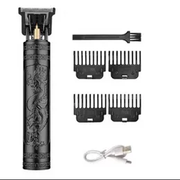 Vintage T9 Electric Hair Clipper Black Dragon Professional Barber Hair Trimmer Rechargeable Shaver for Men