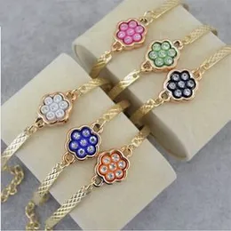 18k Gold Plated Indian Charm Pendant Crystal Bracelet