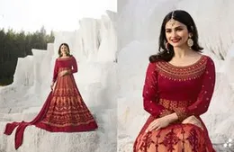 Elegant Net & Silk Suit Material – Maroon – Printed Net with Satin Lining & Chiffon Dupatta