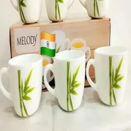 6pcs Cramic tea cups 160ml natural bamboo tree design