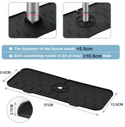 Ainiv Silicone Faucet Handle Drip Catcher Tray Sink Splash Guard Mat for Kitchen Bathroom Restaurant