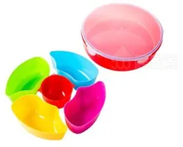 Decorative Five Compartments Snacks Serving Tray Set with Lid