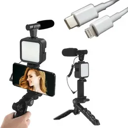 Grip Smartphone Vlogging kit, for Apple & Android, Includes USB-C & Apple standard cable, YouTube Starter Kit, Podcast Equipment, Tripod, led Light, P