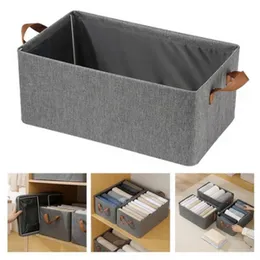 Foldable Clothes Storage Box Thickened Wear Resistant Clothing Organizer Bin with Lid for Wardrobe Bedroom Household Use