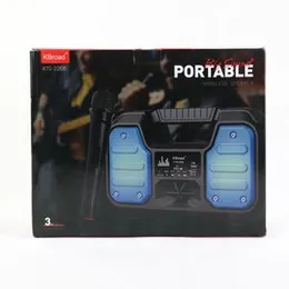 KTS-2206 Bluetooth Speaker – Portable Karaoke Speaker with Dual 3-Inch Drivers & LED Lights