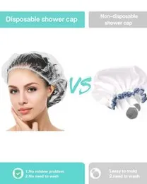 Shower Cap Disposable, Larger Thick Clear Waterproof Plastic Elastic Bath Hair Caps for Women Men Kids, Travel Spa Hotel and Hair Salon, Home Use(100