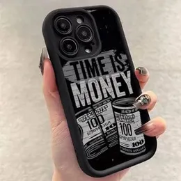 COVERLY Time is Money 3D Dollar Painting Case | Luxury Liquid Silicone Phone Cover | 360° Camera Protection (Black)