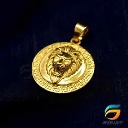 Gold Plated Pendant Stylish Lion Rich Look For Men.