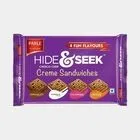 Parle Hide & Seek 4 Fun Flavours Choco Chip Crème Sandwich Biscuits 400g – Chocolatey Delight Snack Pack