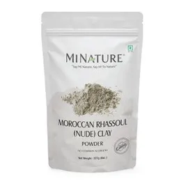 mi nature Moroccan Rhassoul Clay (Nude) Powder For Skin Care Mask & Hair Cleanser| 227g(8oz)