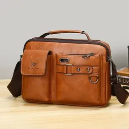 WEIXIER Fashion Side Bag Men's Shoulder Portable PU Leather Handbag Business Briefcase Travel Man Crossbody Brand Quality Men Bag