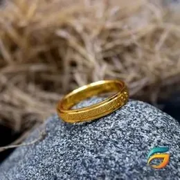 Gold Plated Wedding Band Ring Stainless Steel Matte Ring Jewelry Couple Gift-Gold  Heavy Weight High Quality For Women.