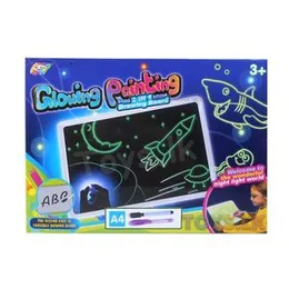 2 In 1 Glowing Painting Board &Whiteboard Writing Tablet - A4 Size (12"x8")