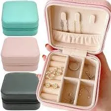 PU Leather Small Jewelry Box, Mini Jewelry Travel Case