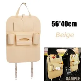 Car Seat Back Multi-Pocket Storage Bag Organizer Holder Accessory Peach .