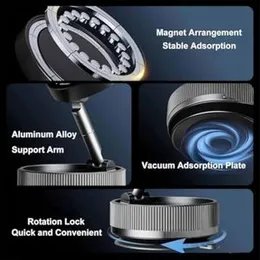 Shopellox Phone Mount, Shopellox 360°Foldable Magnetic Phone Mount, 2025 New Upgraded Retractable Portable Adjustable Vacuum Magnetic Cell Phone Holde