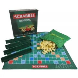 Family Original Mini Travel Scrabble Board Game Educational Word Puzzle Complete (0308)