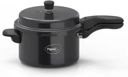 Pigeon 5L Hard Anodized Stainless Steel Pressure Cooker – Induction Compatible, Black