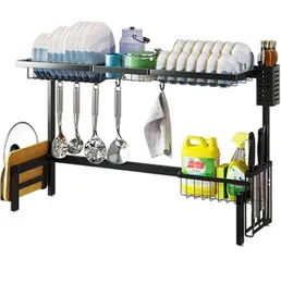 Dish Drying Rack Over Sink 85cm Kitchen Storage Shelf Countertop Organizer Space Saver for Dishes Utensils Tableware and Cutlery