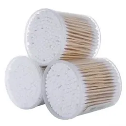 100 Cotton Buds with wooden stick + Plastic Cannister