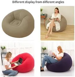 1pc Inflatable Single Sofa, Ball Shaped Bean Bag Chair, Indoor Outdoor Living Room Bedroom Relaxing Bench
